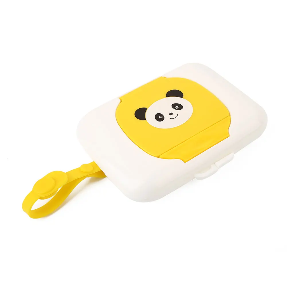 Yellow panda Чехол 16,5*13*4 см коробка детские влажные салфетки мультфильм Дорожный держатель милый пластик - Цвет: Yellow panda