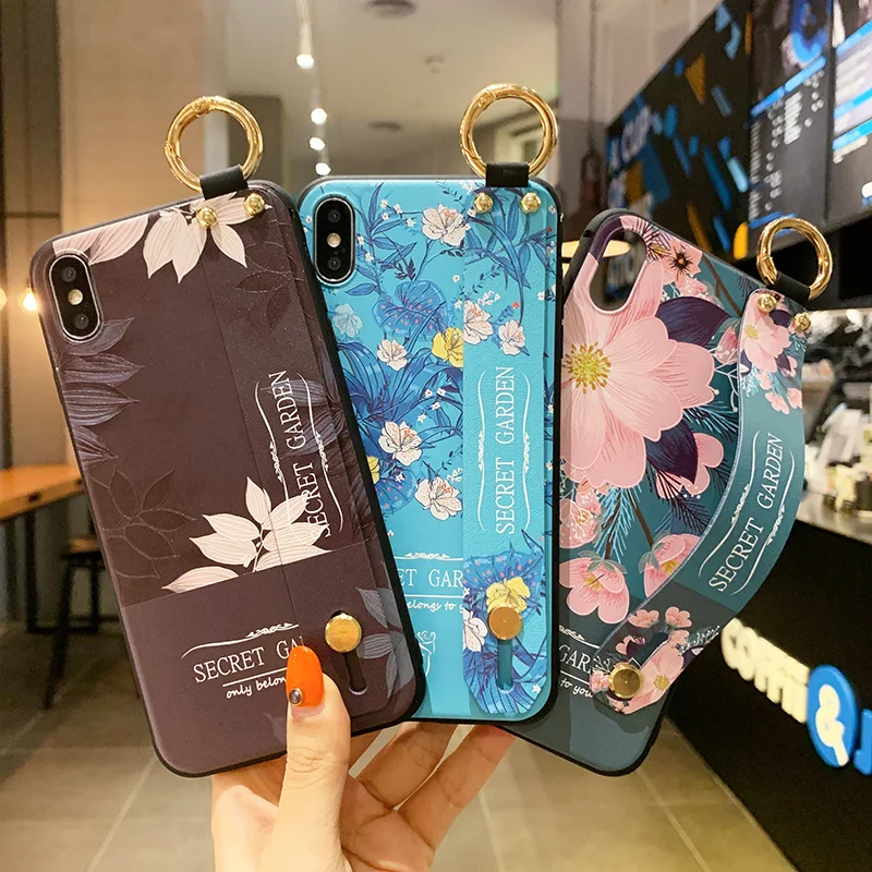 Чехол с ремешком на запястье для Iphone 12 11 Pro Max X XR XS 6 6S 7 8 Plus SE 2020 мягкий чехол