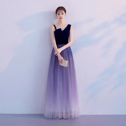 

Evening Gown Women's 2018 New Style Banquet Nobility Elegant Long Dignified Glorious Slimming Host Party Dress
