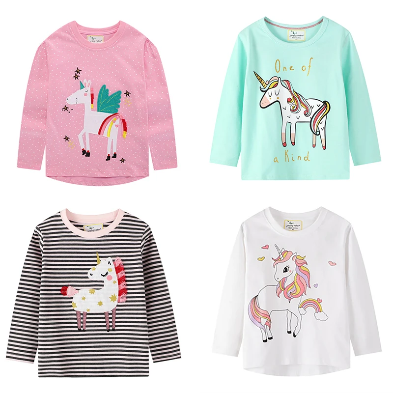 

Unicorn Long Sleeve Children T-Shirts Stripe Cotton Boys T Shirt Kids TShirt Autumn Kids Girls Tops 2-7Years Children Clothes