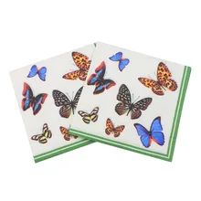 [Доступно в настоящее время] Цветная салфетка с принтом бабочки мультфильм Креативный материал салфетка