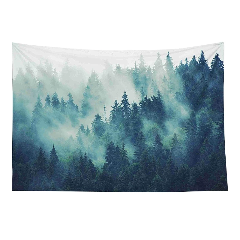 

Forest Pattern Tapestry Forest Background Cloth Fog Forest Wall Hanging Home Living Room Decoration Vintage Retro Style Wall Han