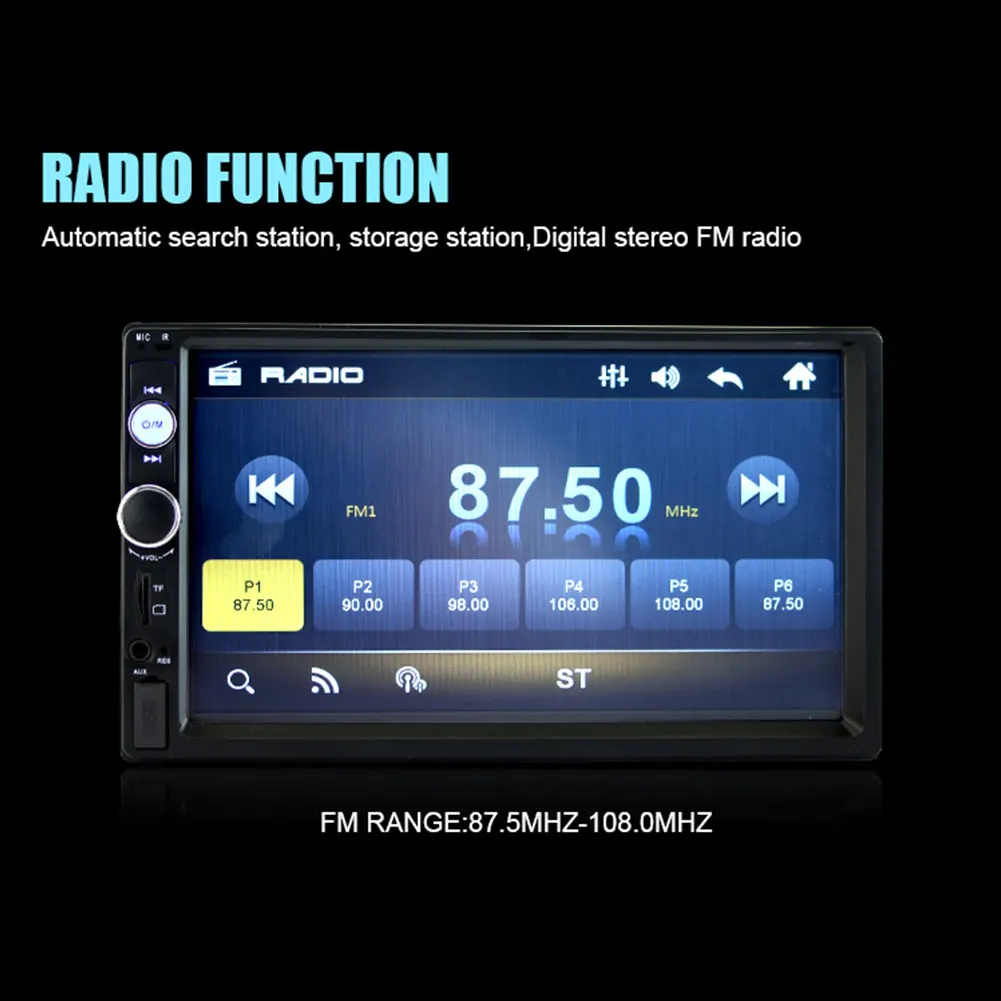 " двойной 2DIN автомобильный MP5 MP3-плеер Bluetooth Сенсорный экран стерео радио HD+ камера