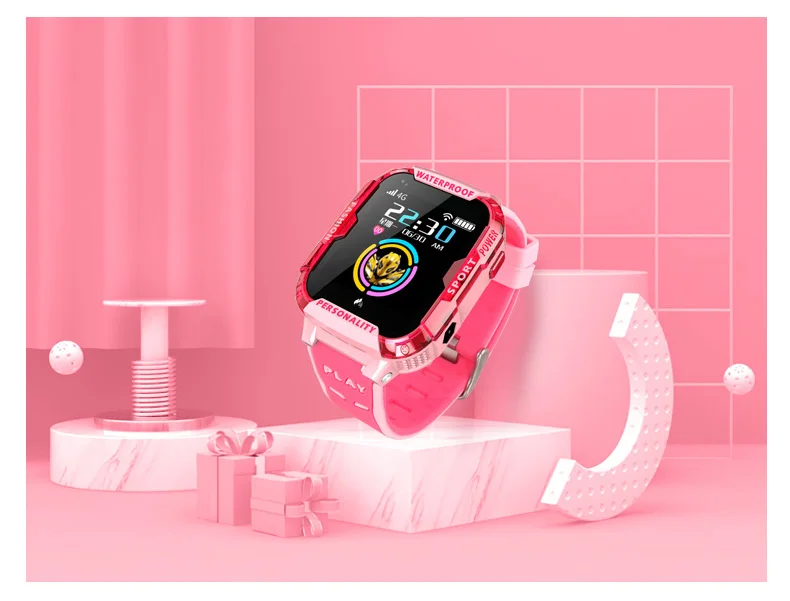 Новые стильные синие Смарт-часы для детей Поддержка 4Gsim карты Wi-Fi, чтобы сделать видеозвонок gps трекер SOS детские часы