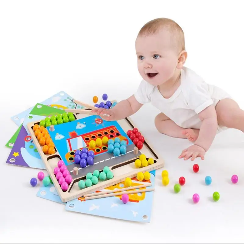  Educational Toy Clip Beads Game for Children Learning Bright Colours Developing Intelligence Montes - 4000544869203