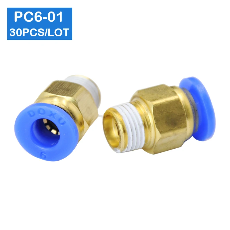 HOHE QUALIT&Auml;T 30 st&uuml;cke BSPT PC6-01, 6mm bis 1/8 "Pneumatische Anschl&uuml;sse m&auml;nnlichen gerade one-touch-armaturen