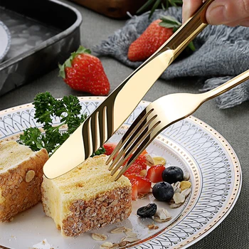 

24pcs/set Dinnerware Stainless Steel Tableware Set Knife Fork Spoon Flatware Set Dishwasher Safe Cutlery Set Kitchen Gift Box