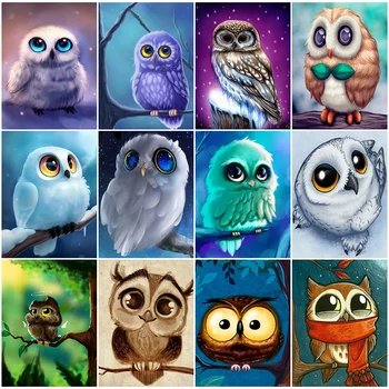 

HUACAN Full Square Diamond Painting 5D Owl DIY New Arrival Diamond Embroidery Animal Home Decoration Gift