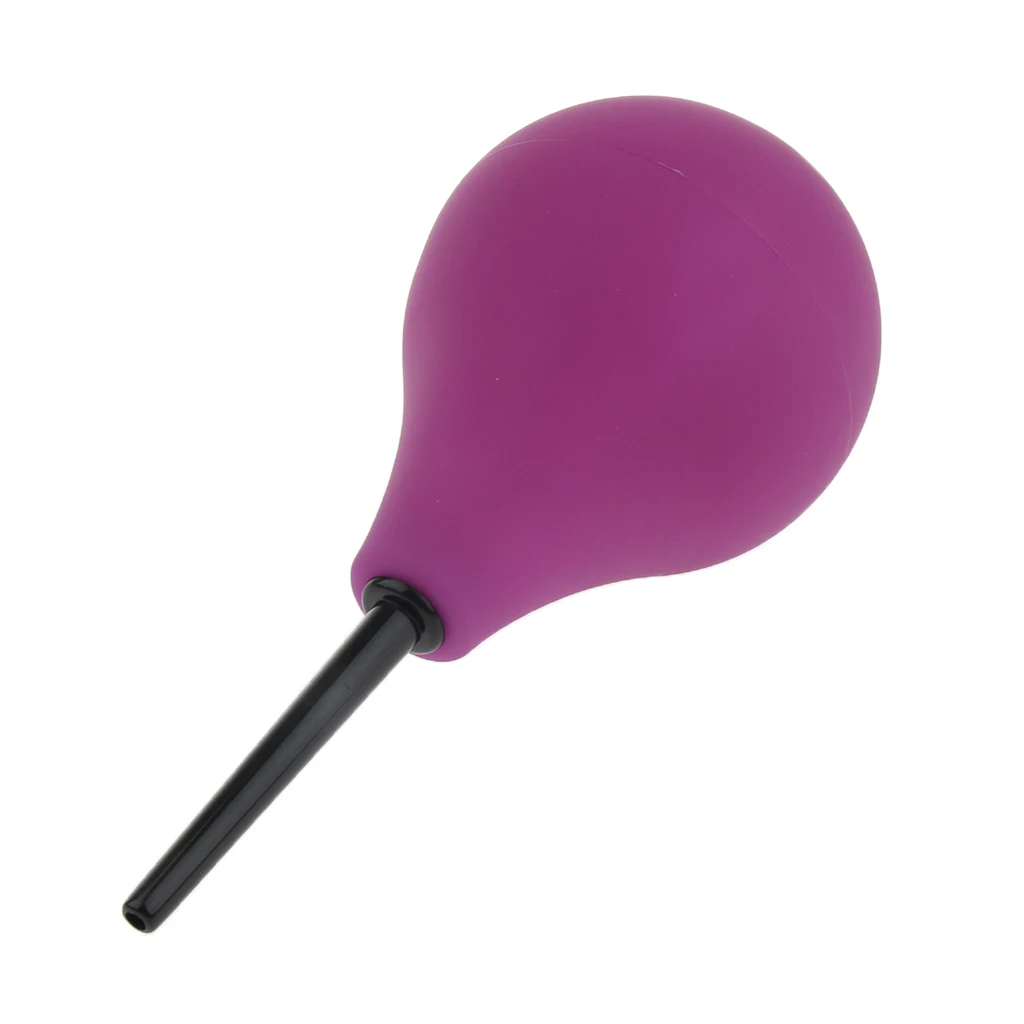 224ML Unisex Silicone Bulb Enema Anal Cleaning Tool Douches Enemator Purple