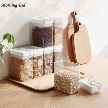 

Kitchen Storage Food Sealed Cans Plastic Grains Jar Large Capacity Dried Fruit Organizer Box Candy Tank Dry Cargo Mason Jars