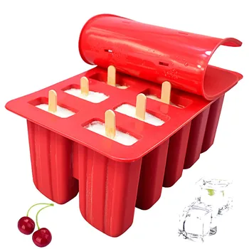 

Saingace Silicone Ice Popsicle Maker 10 Cavities Homemade Popsicle Molds Shapes Summer Accessories Kitchen Tools