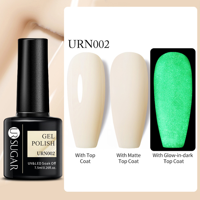 SUGAR Luminous Gel Top Coat Semi Permanent Glow In Dark Fluorescent Soak Off UV LED Color Gel Nail Varnish Nails for Manicure