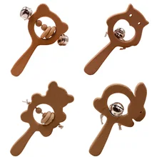 Hochet de dentition en bois motif our pour bébé, jouet éducatif pour nouveau né, à suspendre, avec anneau, pour chambre, poussette, pour enfant de 0 à 12 mois,