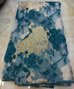 

African lace fabric 2019 High Quality Embroidered Brocade Lace green french Tulle Lace Fabric for nigeria party dress