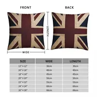 Union Jack Square Pillowcase Polyester Linen Velvet Pattern Zip Decor Pillow Case Room Cushion Cover 45x45 2