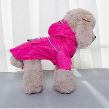 

Fashion Double Layer Pocket Waterproof Small Dog Teddy Cat Pet Hoodie Raincoat Dog Coat Clothes Pet Supplies