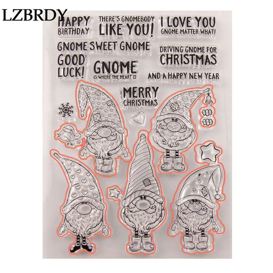 Cute Cartoon Santa Claus Snow Flower Star Merry Christmas Letters Stamps and Dies for Scrapbooking Card Making Christmas Decors