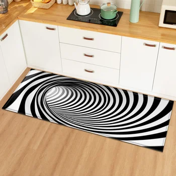 

Mat In The Bathroom Kitchen Carpet Home Bedroom Entrance Doormat Modern 3D Pattern Decoration Hallway Anti-Slip Long Floor Rug