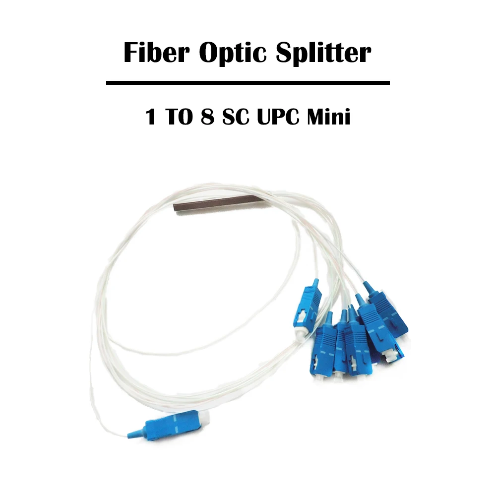 Оптоволоконный сплиттер 1-8 SC UPC 1X8 PLC Mini 2/5/10/15/20/25/30 шт./партия SM одномодовая трубка 0