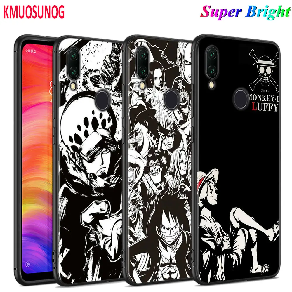 

Black Silicone Cover One piece black white anime for Xiaomi Redmi Note 8 7 6 5 4X 4 K20 Pro 7A 6A 6 S2 5A Plus Phone Case