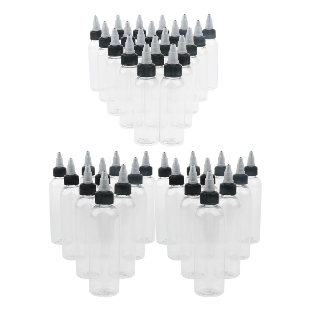 40pcs Empty Squeeze Bottles  Cap Nozzle Tip Bottles 120ml 60ml New