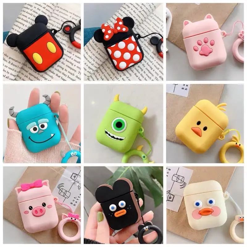 

Cute Soft Wireless Earphone Case For Apple AirPods 2 Silicone Charging Headphones Case for Airpods Protective Cover accessories
