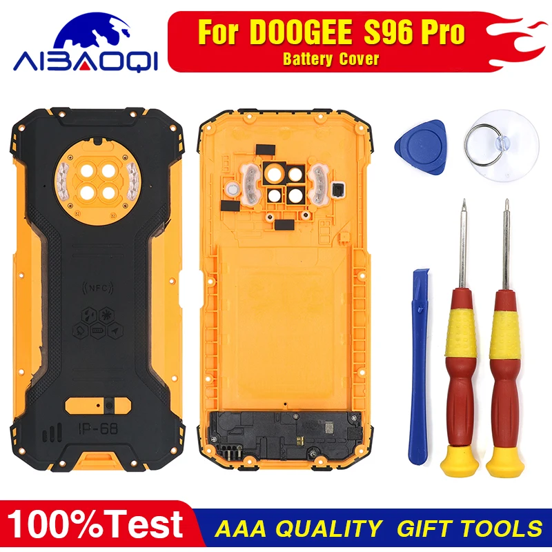 Doogee S96 Pro 배터리 커버 백 커버 교체 부품, 시끄러운 스피커 + 후면 카메라 렌즈 폰용 100% 신제품 오리지널