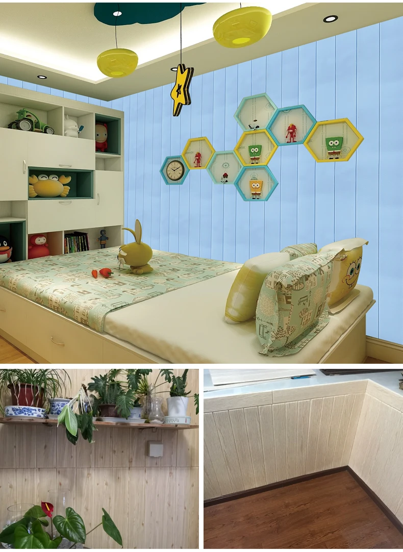 70*70 Средиземноморский Винтаж 3D деревянные полосы настенные наклейки DIY пенопластовая самоклеющаяся гостиная спальня домашний декор обои