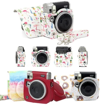 

Shoulder Camera Protective Case Colorful Leather Camera Bag For Fujifilm Instax Polaroid Mini 90 Mini90 Pu Leather Handbags