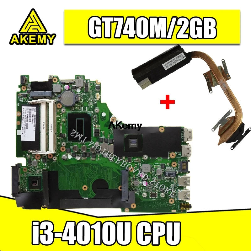 Для ASUS X750JN X750JB X750J A750J K750J материнская плата для ноутбука Mianboard i3-4010U процессор GT740M/2 ГБ Бесплатный радиатор