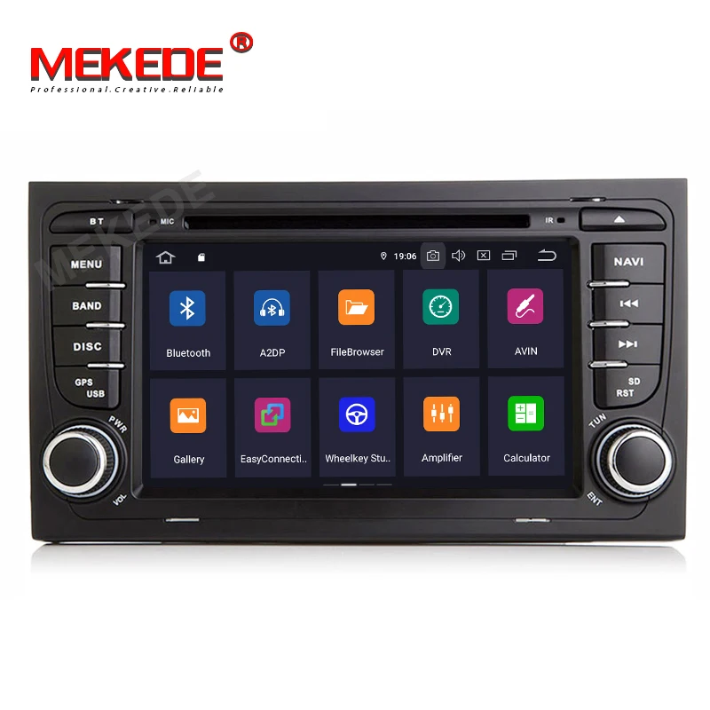 Excellent 2 Din Car Multimedia Player GPS Android 9.0 PX5 4+64G DVD Automotivo For Audi A4 S4 2002-2008 Radio WiFi DSP screen 2