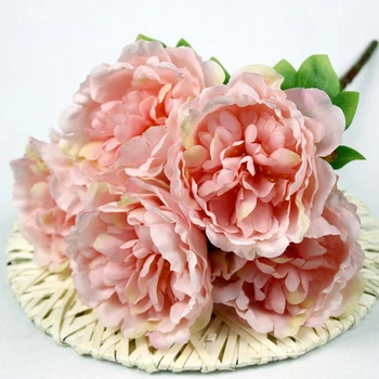 

1 bunch home decoration 5 head Chinese large peony simulation flower wedding decoration flower multicolor Silk peony flower