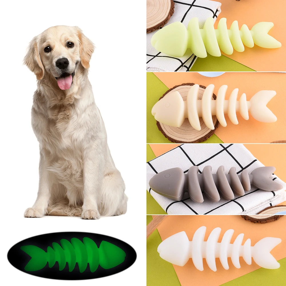 

Pet Cat Dog Luminous TPR Toy Molar Toy Cute Fish non-toxic TPR Training Toy Chewing Toys Clean The Teeth D40