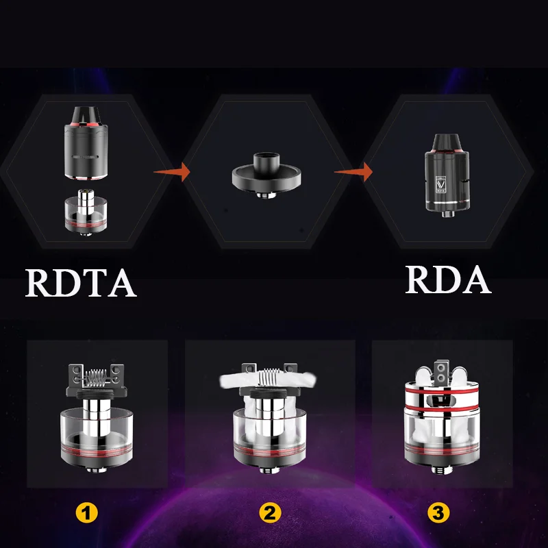 Оригинальный резервуар для электронной сигареты Vaptio Turbo RDTA L с переключателем