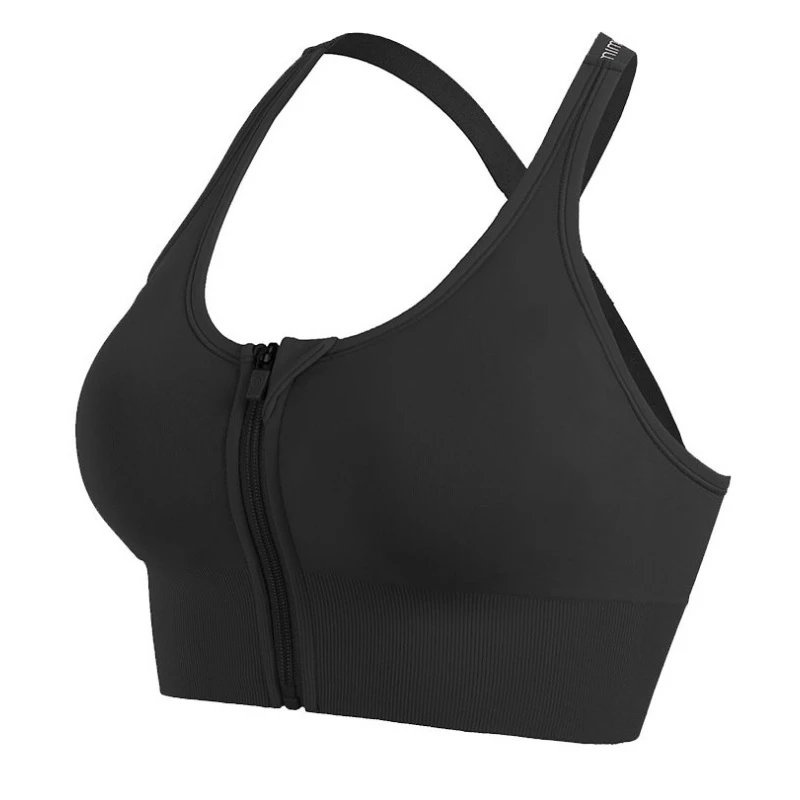 

High Impact Sports Bra Plus Size Front Zipper Sports Underwear For Women Seamless Gym Fitness Breathable Workout Active Bra
