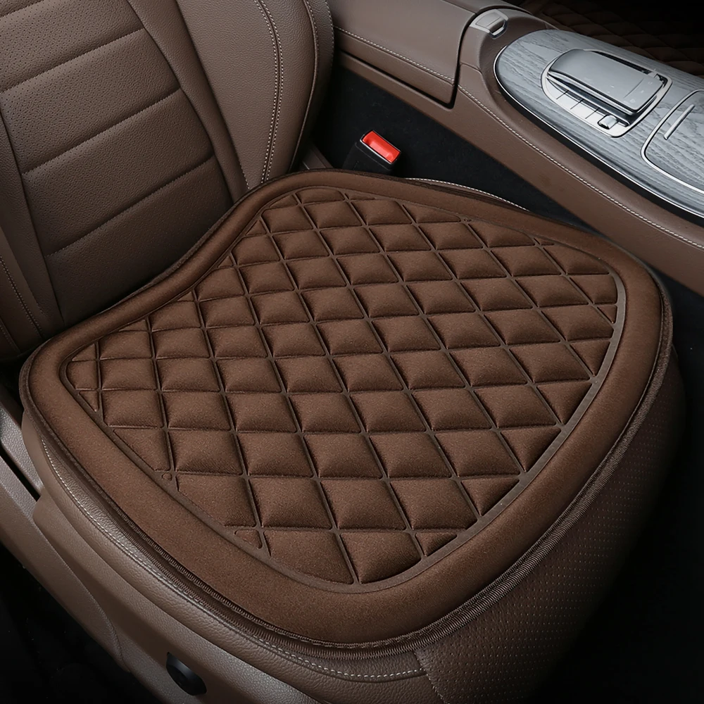 Computer Chair with Non Slip Bottom Memory Carbon Seat Cushion DuoDuoBling Car Seat Cushion Pad for Car Driver Seat Office Chair Beige, 1 Front 