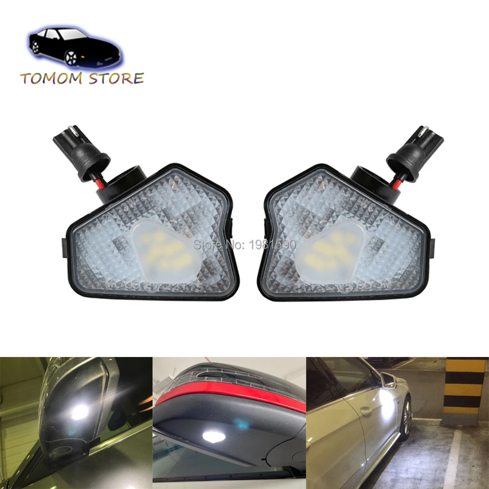 2pcs LED Side View Mirror Puddle Light Courtesy Lamp fit for Mercedes-Benz B C E