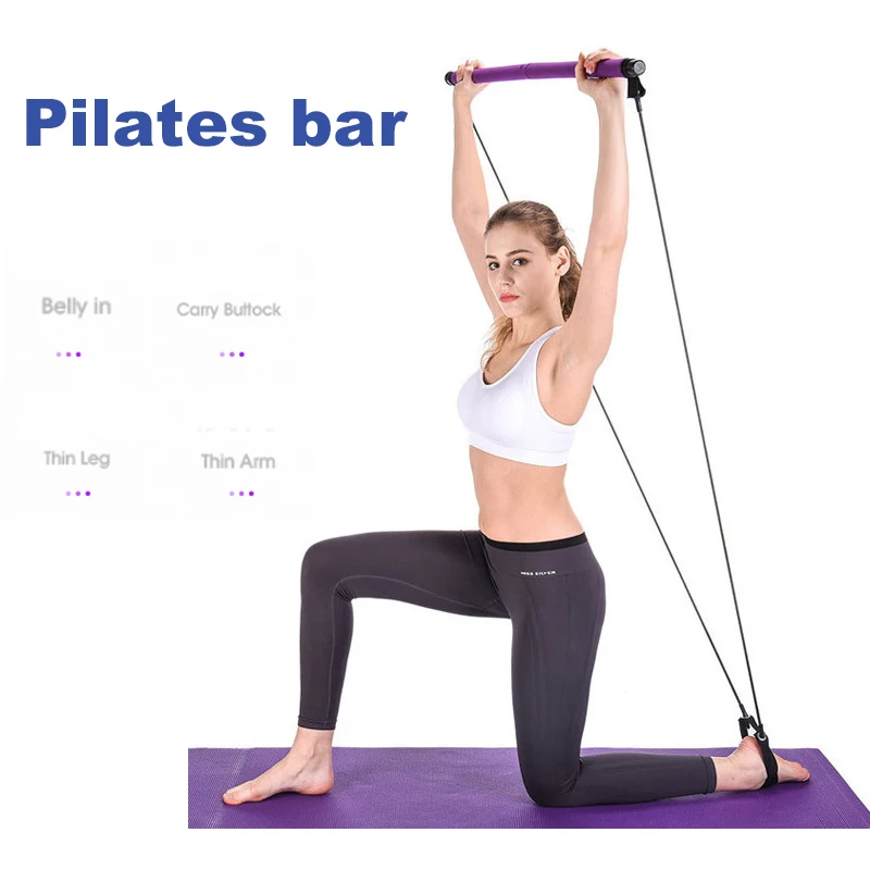 

Pilates Bar Hip Resistance Bands Home Gym Portable Total Body Sculpting Workout Yoga Expand Back Exercise Fitness Stretch Stick