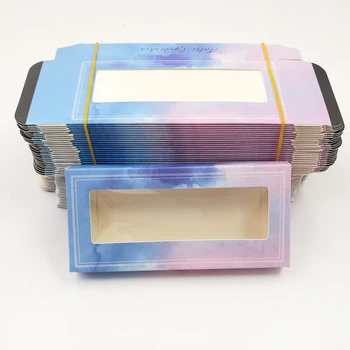 

NEW 50 set/lot Packing box for eyelash package paper box color carton 25mm Eyelashes DIY custom Logo flash packing box