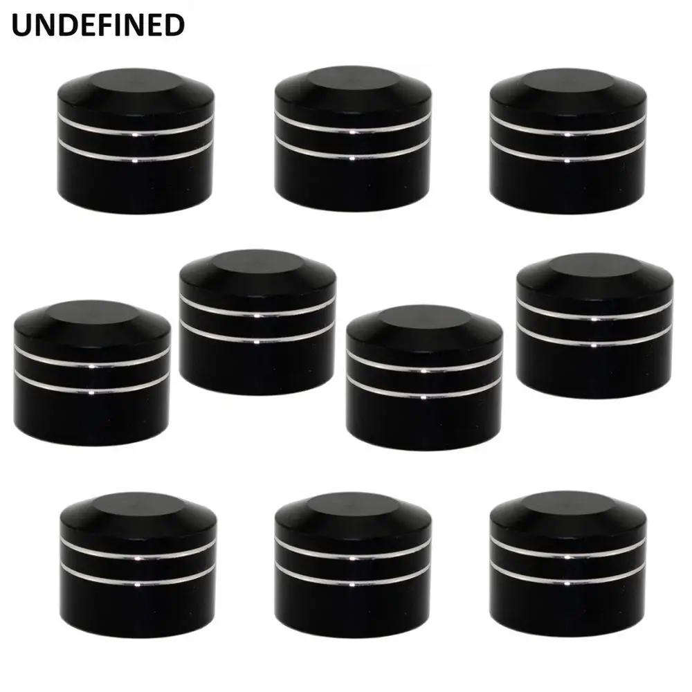 Head bolt cover 10pcs for harley twin cam dyna softail touring flh chrome schrauben motor topper screw caps motorcycle aluminum
