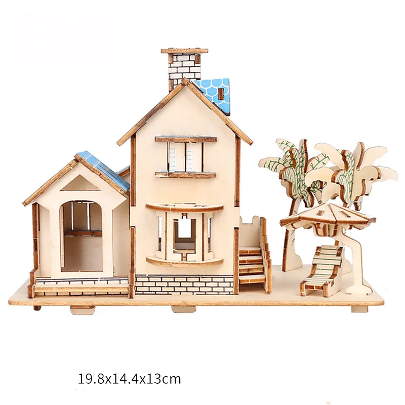 3d puzzles toys for Children's handmade toys Three-dimensional house model 3d diy puzzle puzzles for kids interactive toy