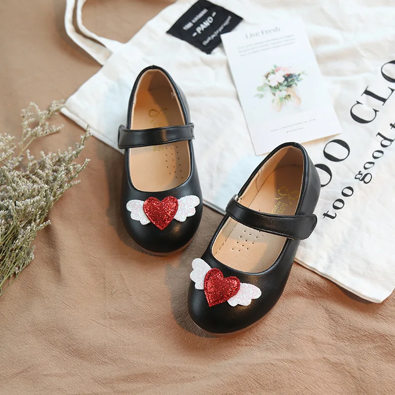 

2019 Autumn New Children Shoes Girls Princess Shoes Fashion Love Design Casual Kids Shoes Soft Sole Non-slip Toddler Baby Shoes