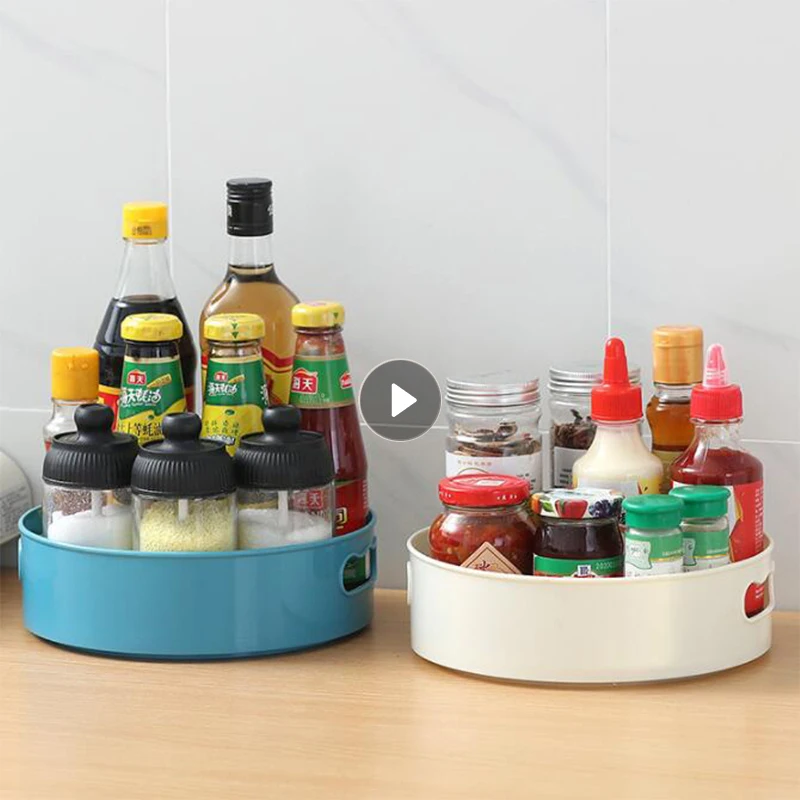 360°Non-Slip Rotating Storage Tray Kitchen Fruit Dried Boxes Plate Practical Multifunctional Plastic Desktop Organizer | Дом и сад