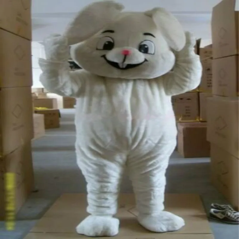 Christmas White Rabbit Mascot Costume Adults Cosplay Party Fancy Dress Fur Cartoon Outfits Carnival Halloween Easter Ad Clothes |