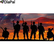DIAPAI Алмазная картина "Сумерки воин пейзаж" вышивка крестиком на заказ фото Алмазная вышивка квадратная круглая дрель домашний декор A18513