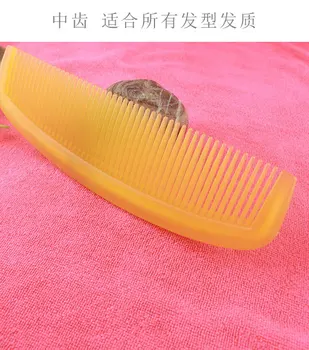 

Large Size Comb Medium Tooth Crescent Fashion Portable Folding Constantly Anti-static Ox Horn Comb hua zhuang shu Household Wome
