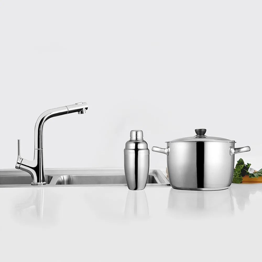 Kitchen Sink Faucet With Pull Out Rinser Sprayer 2 Water Mode Hot