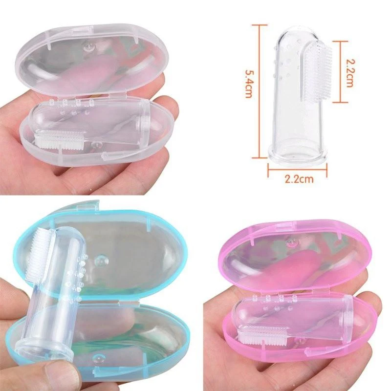 Gran oferta Caja De Cepillo De Dientes para dedos De bebé, Cepillo De silicona para cuidado De los Dientes, Cepillo De Dientes infantil, 3 tipos lbQKMzgWYBo