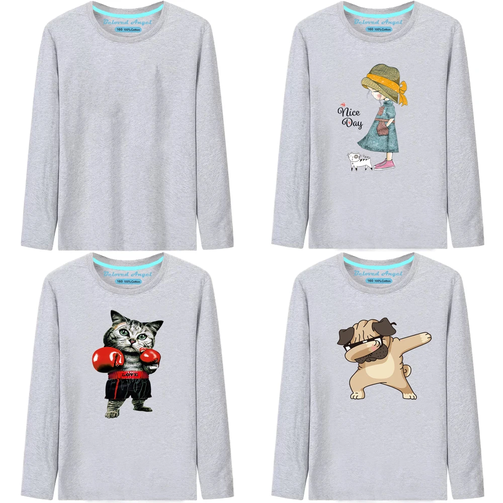 

New Fashion Tshirts Boys Girls Kids Streetwear Children 3D Print T Shirt Long Sleeve Casual Cotton Cool Tops Tee Shirt 3-15 Yrs