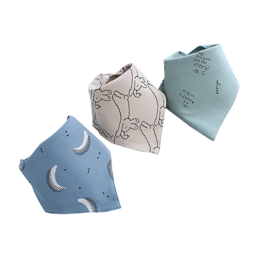 Baby saliva towel bib Baby Bibs Saliva Towel Baby Boys Girls Feeding   bib newborn cotton triangle scarf 3 pencil bears